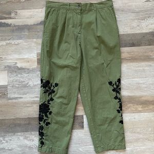 Zara ankle pants with embroidery - size 6